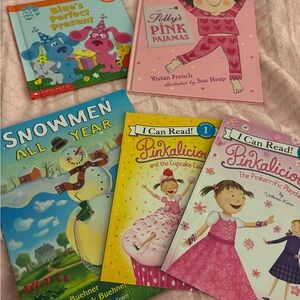 Children's Books - Pinkalicious, Polly’s pink pajamas, snowmen and Blues Clues